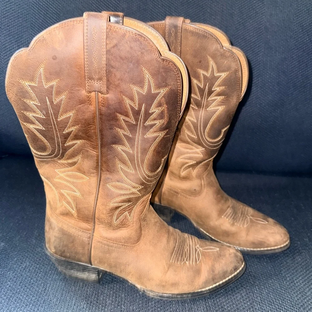 Ariat Chestnut Leather Cowboy Boots - Picture 4 of 5